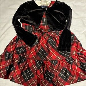 The Children's Place Red and Black Plaid Formal Dress